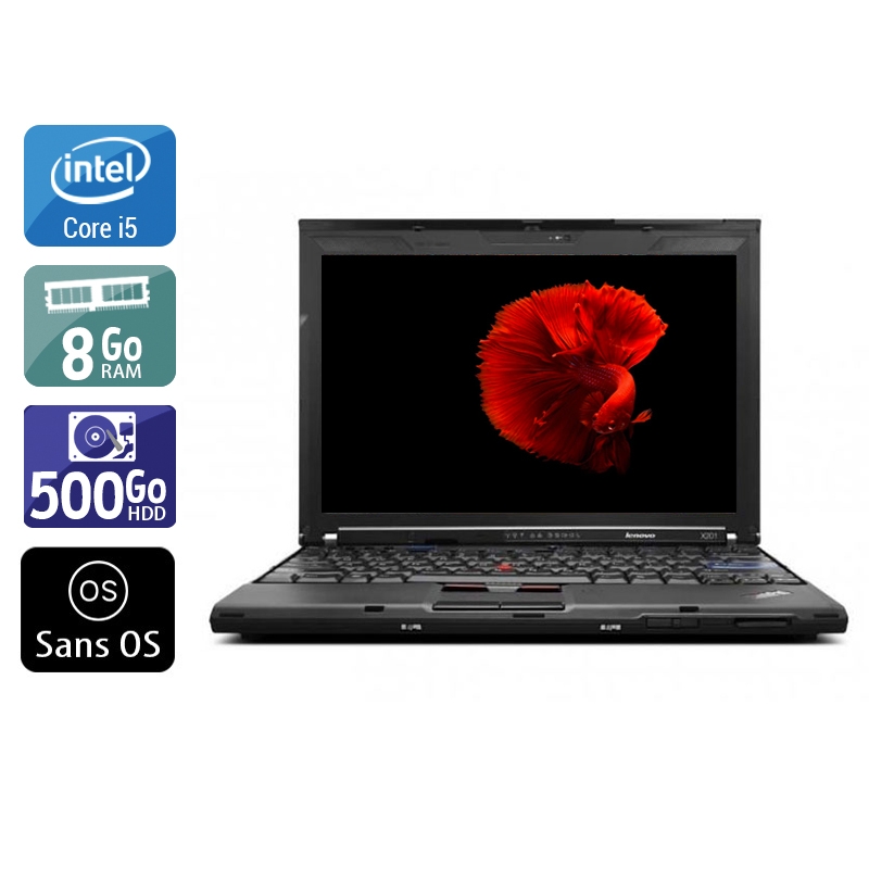 Lenovo ThinkPad X201 12,5'' i5 - 8Go RAM 500Go HDD Sans OS  Bon étatOccasion certifiée reconditionnée Bon état -  reconditionné disponible sur Kiatoo
