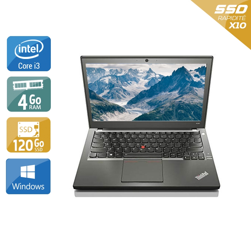 Lenovo ThinkPad X240 12,5'' i3 - 4Go RAM 120Go SSD Windows 10  Très bon étatOccasion certifiée reconditionnée Bon état -  reconditionné disponible sur Kiatoo