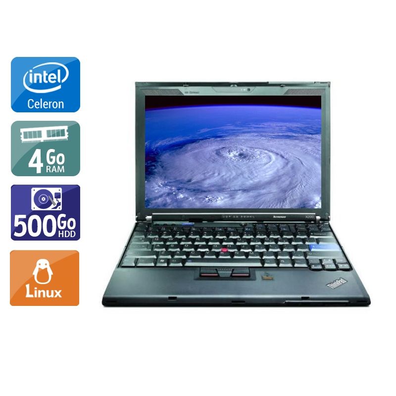Lenovo ThinkPad X200S Celeron 4Go RAM 500Go HDD Linux