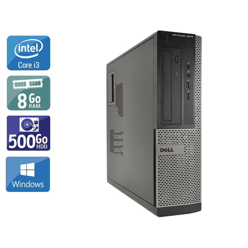 Dell Optiplex 3010 Desktop i3 - 8Go RAM 500Go HDD Windows 10 - Etat du Produit : Bon état  Bon étatOccasion certifiée reconditionnée
