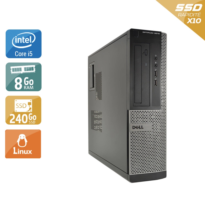 Dell Optiplex 3010 Desktop i5 - 8Go RAM 240Go SSD Linux  État correctOccasion certifiée reconditionnée Bon état -  reconditionné disponible sur Kiatoo