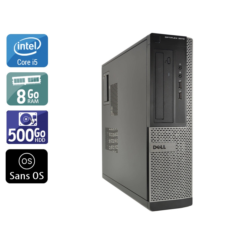 Dell Optiplex 3010 Desktop i5 - 8Go RAM 500Go HDD Sans OS  État correctOccasion certifiée reconditionnée Bon état -  reconditionné disponible sur Kiatoo