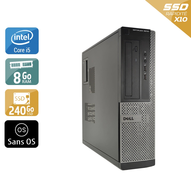 Dell Optiplex 3010 Desktop i5 - 8Go RAM 240Go SSD Sans OS  État correctOccasion certifiée reconditionnée Bon état -  reconditionné disponible sur Kiatoo