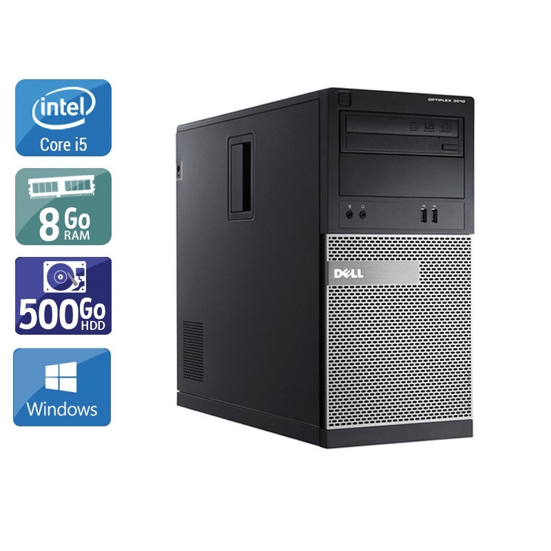 Dell Optiplex 3010 Tower i5 - 8Go RAM 500Go HDD Windows 10  Bon étatOccasion certifiée reconditionnée Bon état -  reconditionné disponible sur Kiatoo