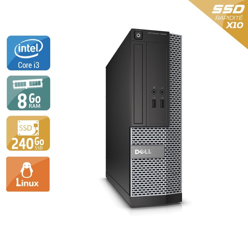 Dell Optiplex 3010 SFF i3 8Go RAM 240Go SSD Linux