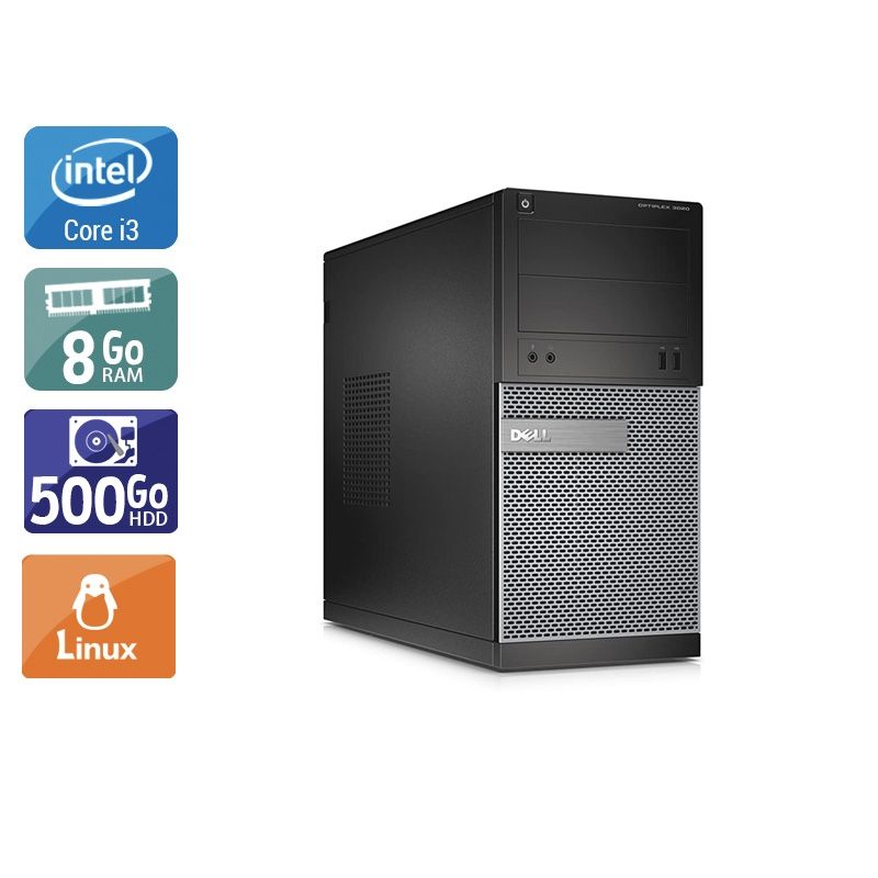 Dell Optiplex 3020 Tower i3 8Go RAM 500Go HDD Linux