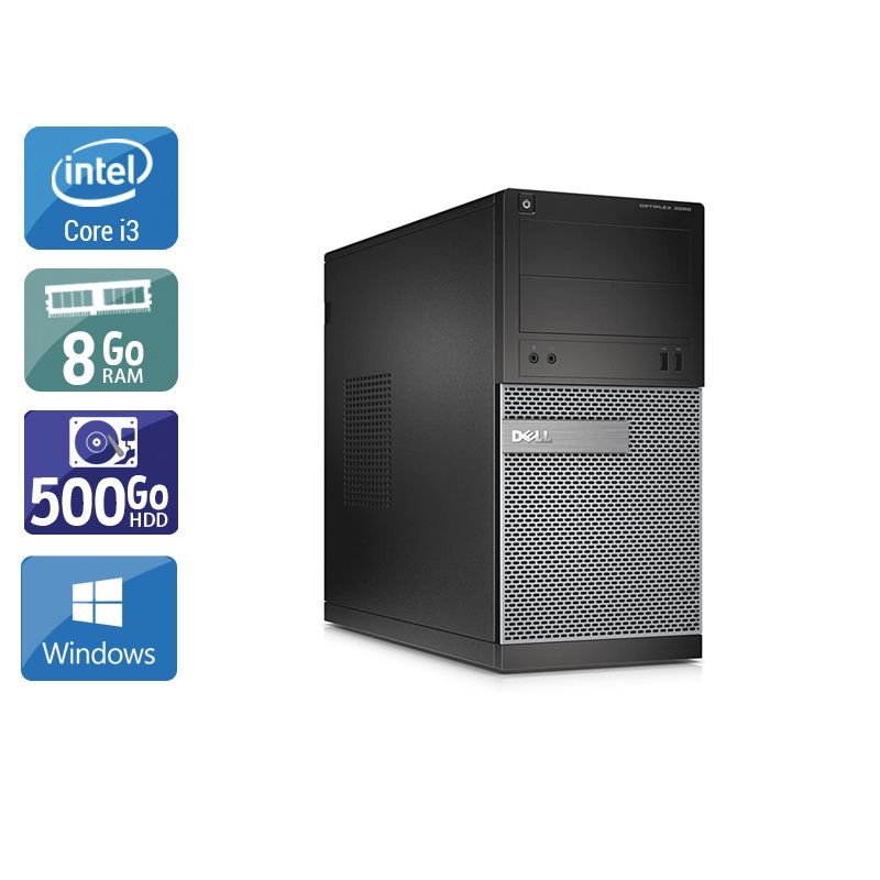 Dell Optiplex 3020 Tower i3 8Go RAM 500Go HDD Windows 10