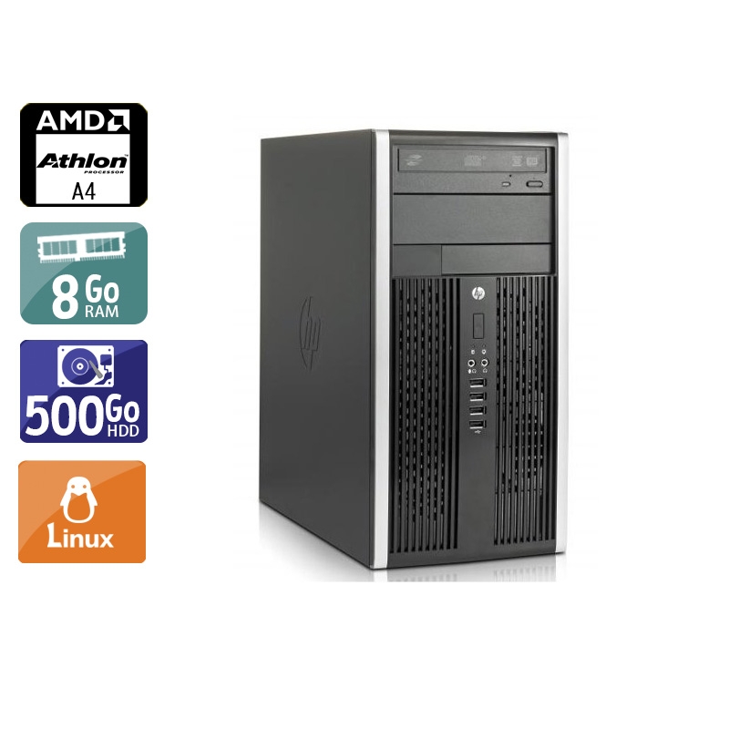 HP Compaq Pro 6305 Tower AMD A4 - 8Go RAM 500Go HDD Linux  État correctOccasion certifiée reconditionnée
