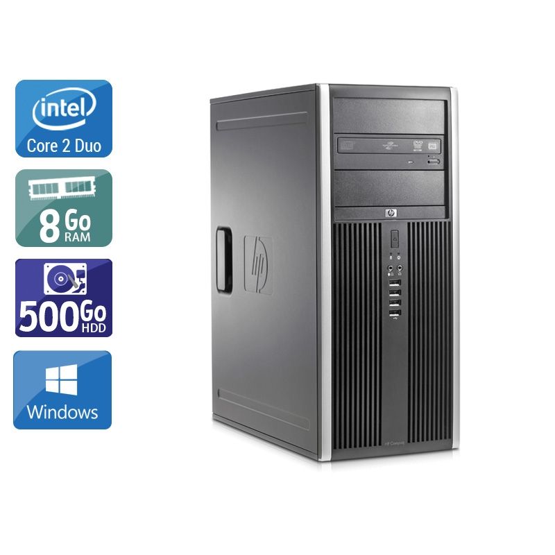 HP Compaq Elite 8000 Tower Core 2 Duo 8Go RAM 500Go HDD Windows 10
