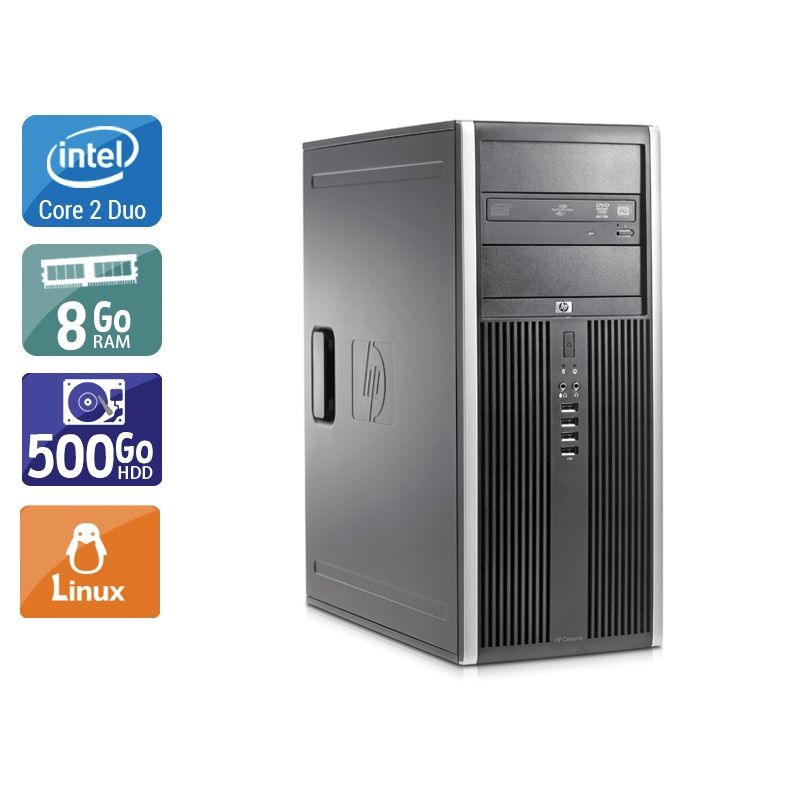 HP Compaq Elite 8000 Tower Core 2 Duo 8Go RAM 500Go HDD Linux