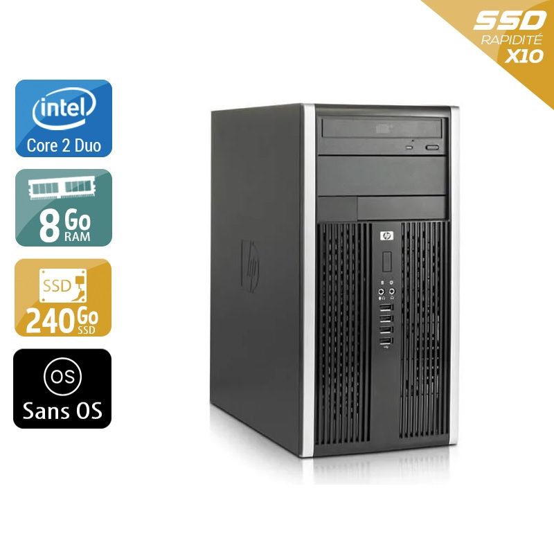 HP Compaq Pro 6000 Tower Core 2 Duo 8Go RAM 240Go SSD Sans OS