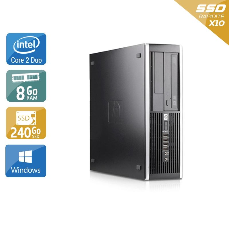 HP Compaq Pro 6000 SFF Core 2 Duo 8Go RAM 240Go SSD Windows 10