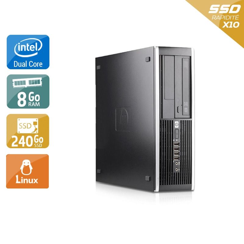 HP Compaq Pro 6000 SFF Dual Core 8Go RAM 240Go SSD Linux