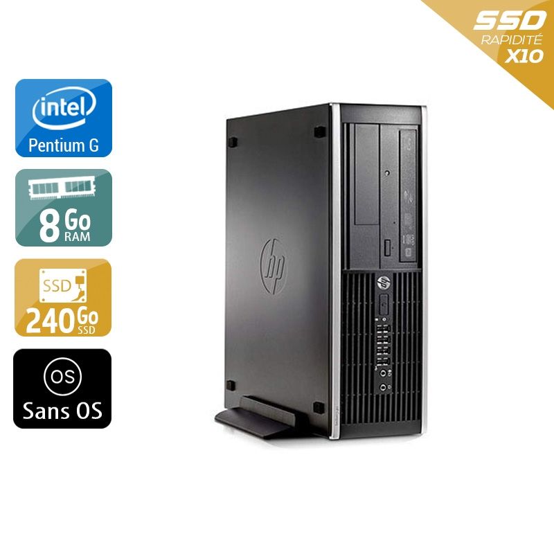 HP Compaq Pro 6200 SFF Pentium G Dual Core 8Go RAM 240Go SSD Sans OS