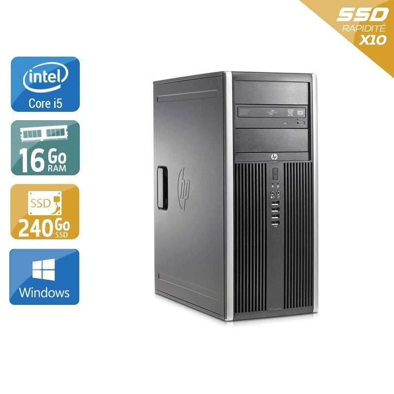 HP Compaq Elite 8200 Tower i5 16Go RAM 240Go SSD Windows 10