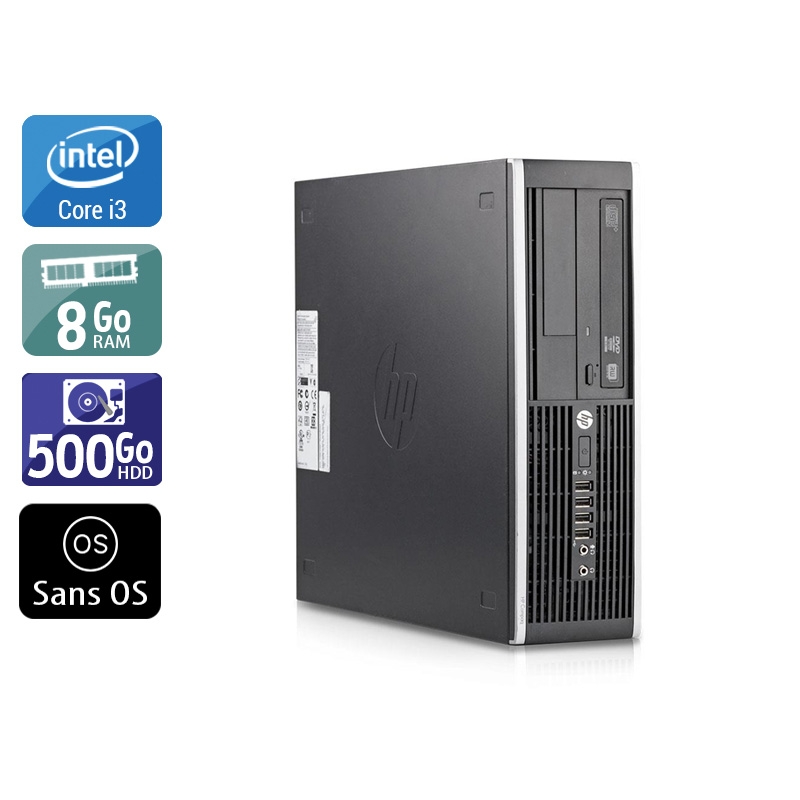 HP Compaq Elite 8200 SFF i3 - 8Go RAM 500Go HDD Sans OS  État correctOccasion certifiée reconditionnée Bon état -  reconditionné disponible sur Kiatoo