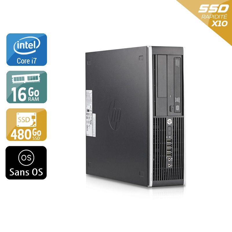 HP Compaq Elite 8200 SFF i7 16Go RAM 480Go SSD Sans OS