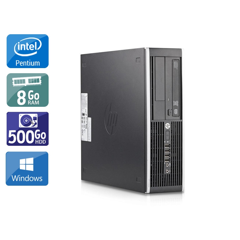 HP Compaq Elite 8200 SFF Pentium G Dual Core - 8Go RAM 500Go HDD Windows 10  État correctOccasion certifiée reconditionnée