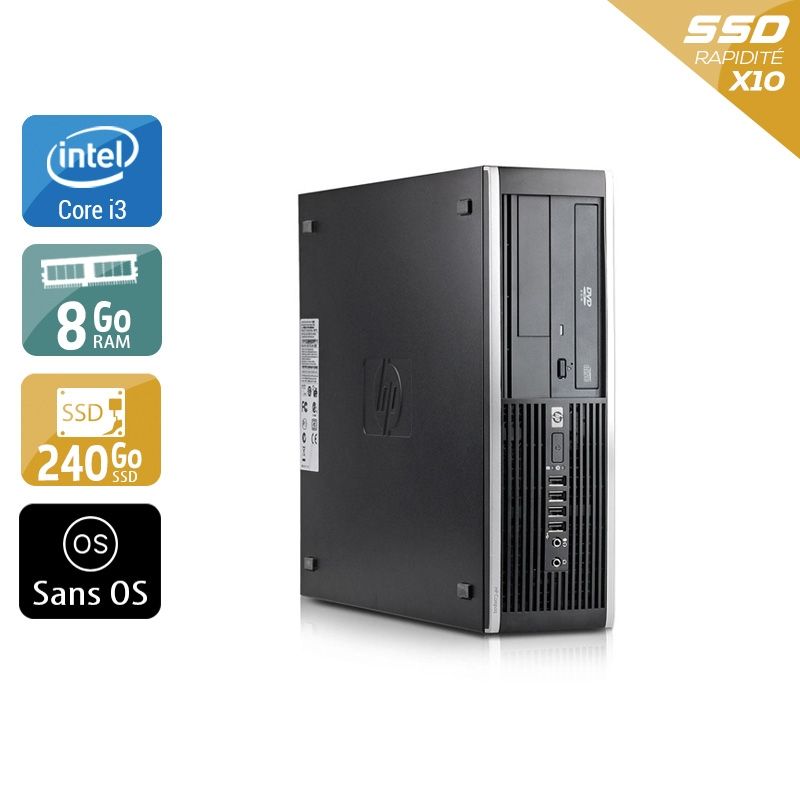 HP Compaq Elite 8300 SFF i3 8Go RAM 240Go SSD Sans OS