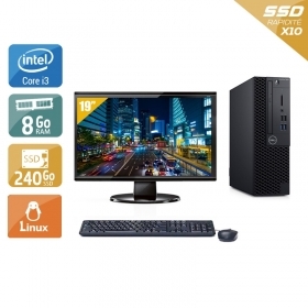 Dell Optiplex 3060 SFF i3 Gen 8 avec Écran 19 pouces 8Go RAM 240Go SSD Linux