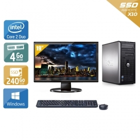 Dell Optiplex 360 Tower Core 2 Duo avec Écran 19 pouces 4Go RAM 240Go SSD Windows 10