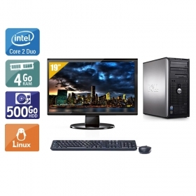 Dell Optiplex 360 Tower Core 2 Duo avec Écran 19 pouces 4Go RAM 500Go HDD Linux