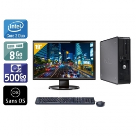 Dell Optiplex 380 Desktop Core 2 Duo avec Écran 19 pouces 8Go RAM 500Go HDD Sans OS