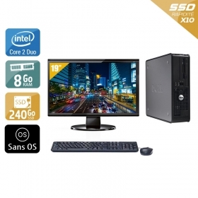 Dell Optiplex 380 Desktop Core 2 Duo avec Écran 19 pouces 8Go RAM 240Go SSD Sans OS