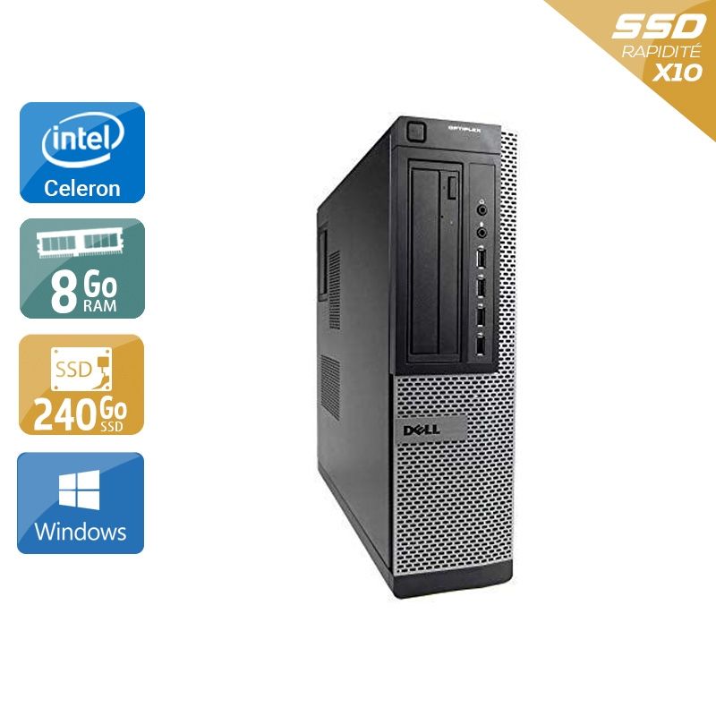 Dell Optiplex 390 Desktop Celeron 8Go RAM 240Go SSD Windows 10