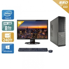 Dell Optiplex 3010 Desktop i3 avec Écran 19 pouces 8Go RAM 240Go SSD Windows 10