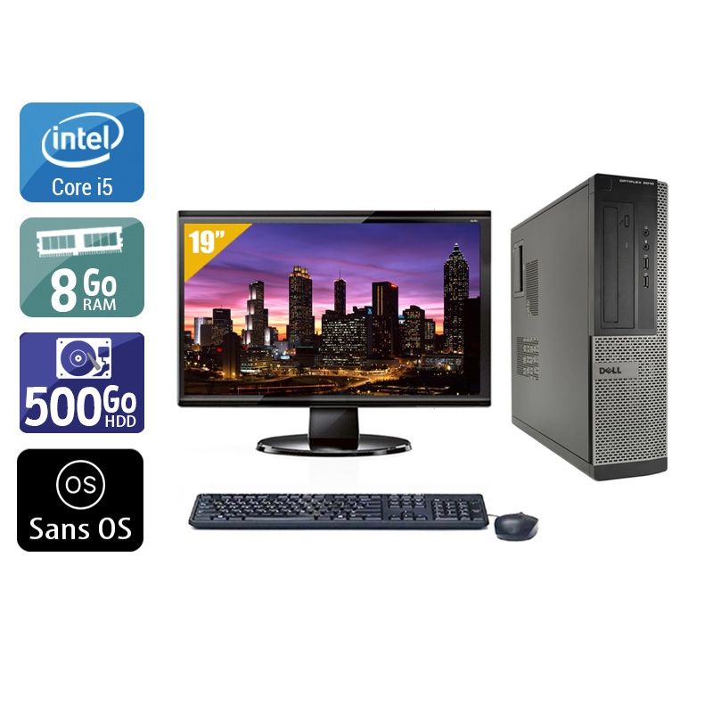 Dell Optiplex 3010 Desktop i5 avec Écran 19 pouces 8Go RAM 500Go HDD Sans OS