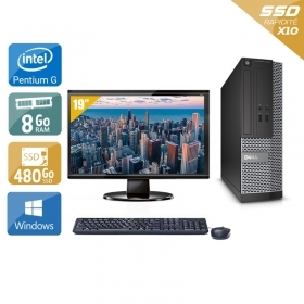 Dell Optiplex 3010 SFF Pentium G Dual Core avec Écran 19 pouces 8Go RAM 480Go SSD Windows 10