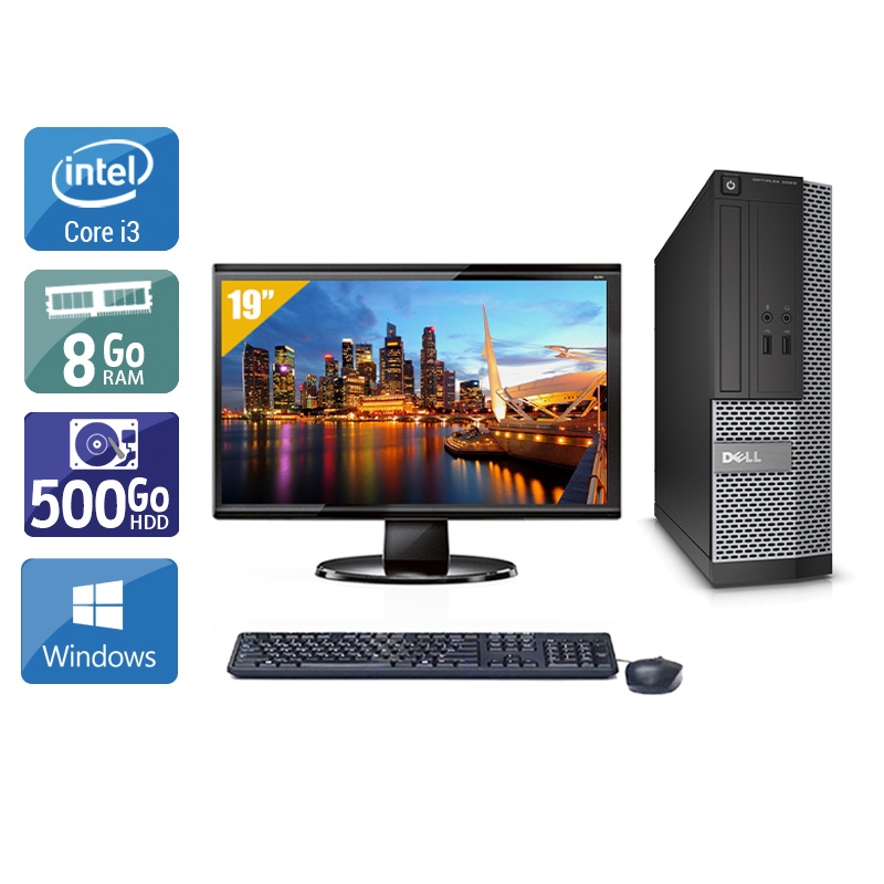 Dell Optiplex 3020 SFF i3 + Écran - 19'' 8Go RAM 500Go HDD Windows 10  Bon étatOccasion certifiée reconditionnée Bon état -  reconditionné disponible sur Kiatoo