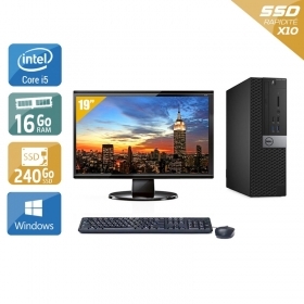 Dell Optiplex 3040 SFF i5 Gen 6 avec Écran 19 pouces 16Go RAM 240Go SSD Windows 10