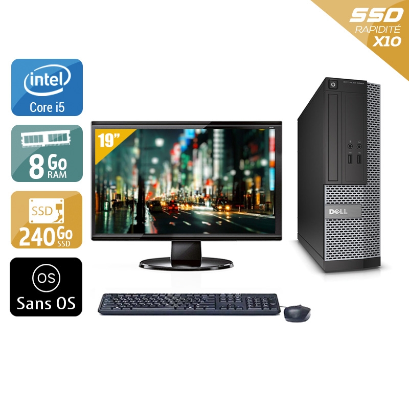 Dell Optiplex 3010 SFF i5 + Écran - 19'' 8Go RAM 240Go SSD Sans OS  Bon étatOccasion certifiée reconditionnée Bon état -  reconditionné disponible sur Kiatoo