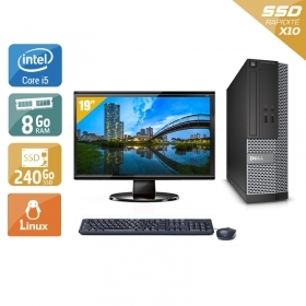 Dell Optiplex 3020 SFF i5 avec Écran 19 pouces 8Go RAM 240Go SSD Linux
