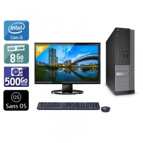 Dell Optiplex 3020 SFF i5 avec Écran 19 pouces 8Go RAM 500Go HDD Sans OS