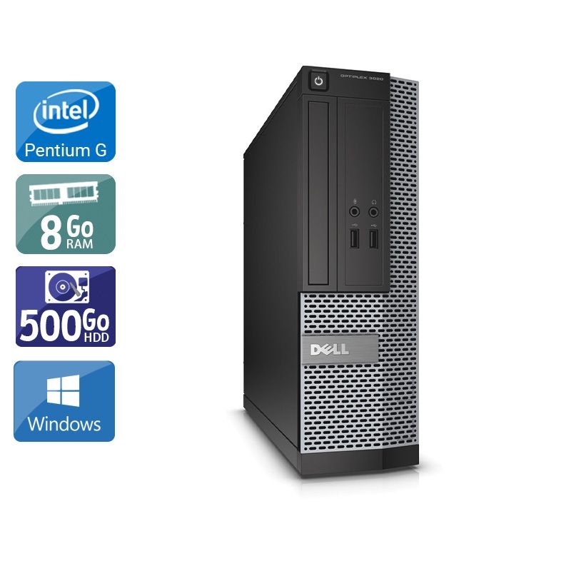 Dell Optiplex 390 Desktop Pentium G Dual Core 8Go RAM 500Go HDD Windows 10