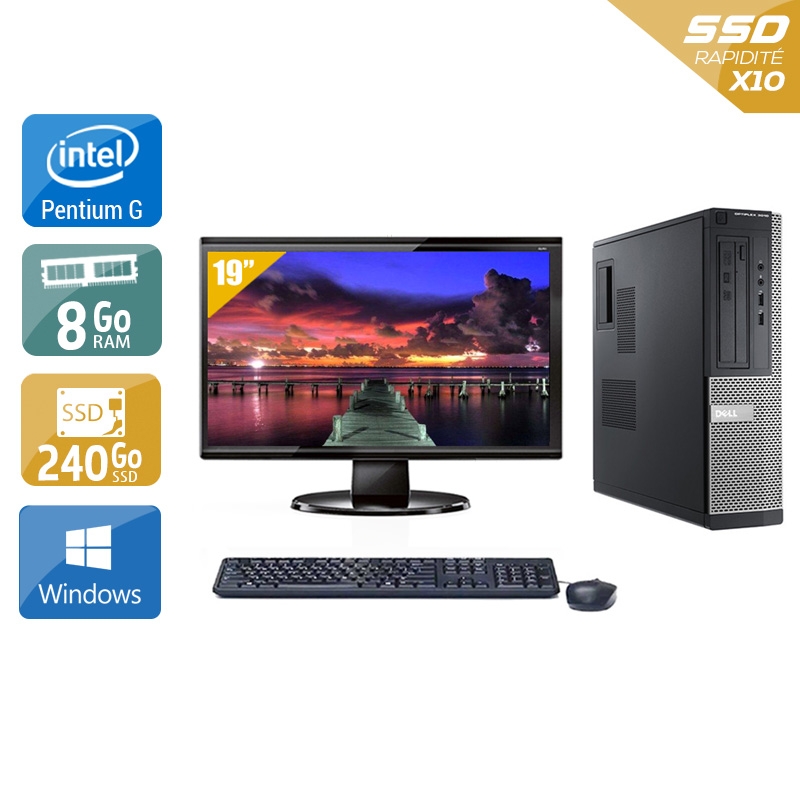 Dell Optiplex 3010 Desktop Pentium G Dual Core + Écran - 19'' 8Go RAM 240Go SSD Windows 10  Bon étatOccasion certifiée reconditionnée Bon état -  reconditionné disponible sur Kiatoo