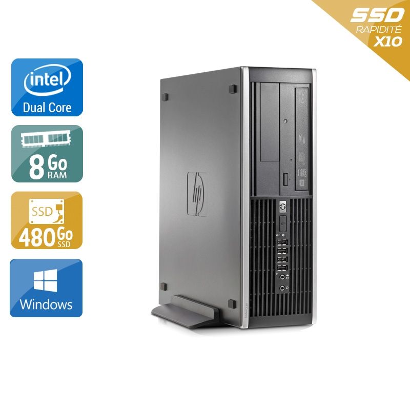 HP Compaq Elite 8000 SFF Dual Core 8Go RAM 480Go SSD Windows 10