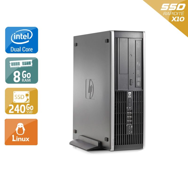 HP Compaq Elite 8000 SFF Dual Core 8Go RAM 240Go SSD Linux