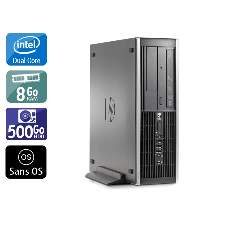 HP Compaq Elite 8000 SFF Dual Core - 8Go RAM 500Go HDD Sans OS  État correctOccasion certifiée reconditionnée
