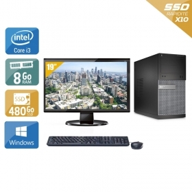 Dell Optiplex 390 Tower i3 avec Écran 19 pouces 8Go RAM 480Go SSD Windows 10