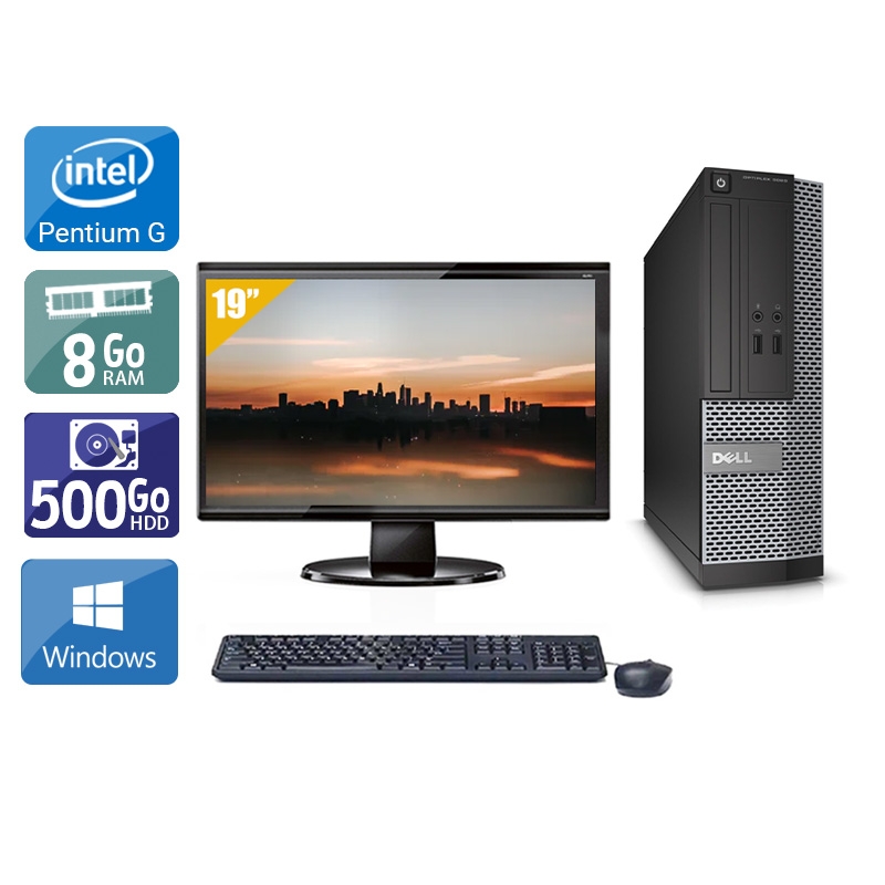 Dell Optiplex 390 SFF Pentium G Dual Core + Écran - 19'' 8Go RAM 500Go HDD Windows 10  Très bon étatOccasion certifiée reconditionnée Bon état -  reconditionné disponible sur Kiatoo