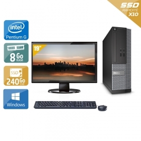 Dell Optiplex 390 SFF Pentium G Dual Core avec Écran 19 pouces 8Go RAM 240Go SSD Windows 10
