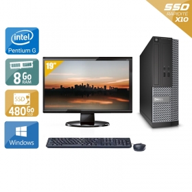 Dell Optiplex 390 SFF Pentium G Dual Core avec Écran 19 pouces 8Go RAM 480Go SSD Windows 10