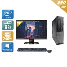 Dell Optiplex 7010 Desktop i3 avec Écran 19 pouces 8Go RAM 240Go SSD Windows 10