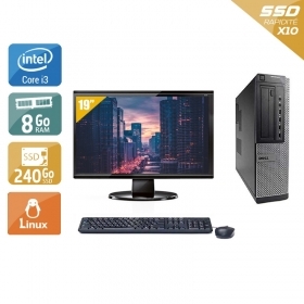 Dell Optiplex 7010 Desktop i3 avec Écran 19 pouces 8Go RAM 240Go SSD Linux