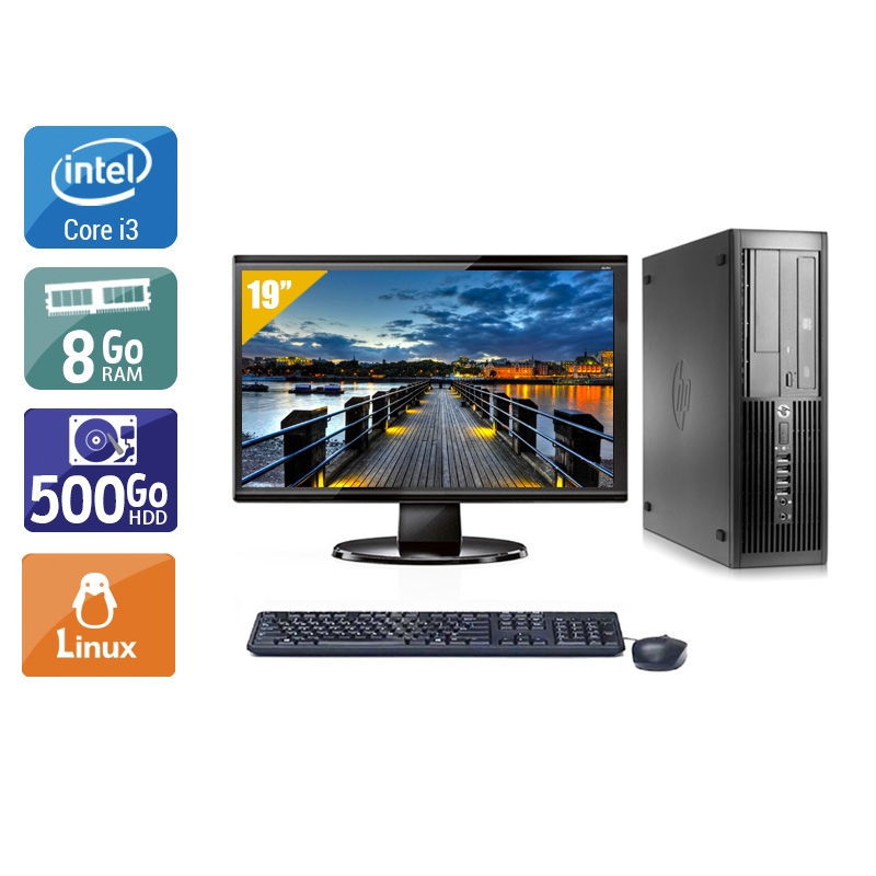 HP Compaq Pro 4300 SFF i3 + Écran - 19'' 8Go RAM 500Go HDD Linux  Très bon étatOccasion certifiée reconditionnée Bon état -  reconditionné disponible sur Kiatoo