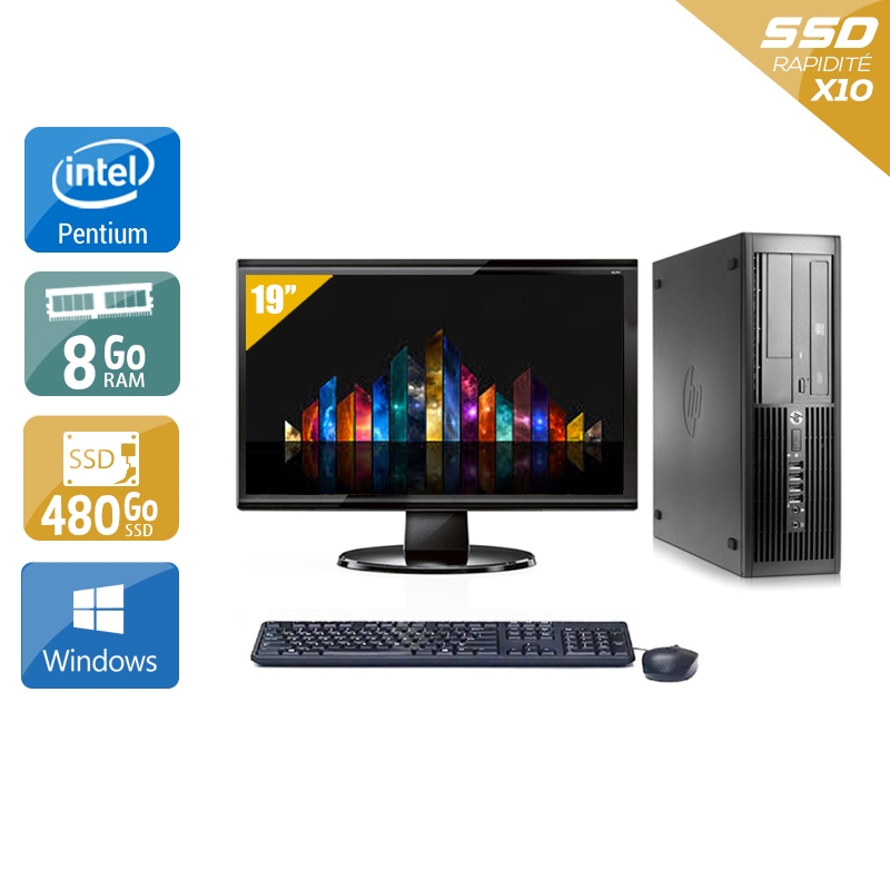 HP Compaq Pro 4300 SFF Pentium G Dual Core + Écran - 19'' 8Go RAM 480Go SSD Windows 10  Bon étatOccasion certifiée reconditionnée Bon état -  reconditionné disponible sur Kiatoo
